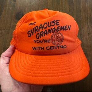 Vtg 80’s Syracuse Orangemen SnapBack Hat “YOU’RE NO. 1 WITH CENTRO” Very Rare!